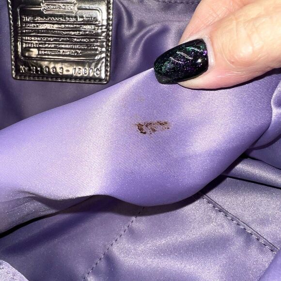 Coach RARE Poppy Blue Ice Ski Bunny Glam Tote with Two Acrylic Tags - Picture 12 of 15